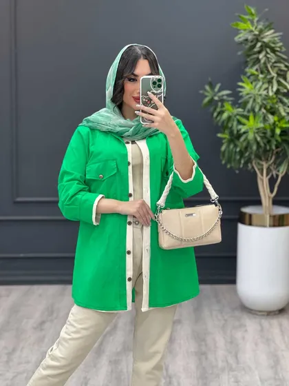 مانتو ترکیبی آستین پیله