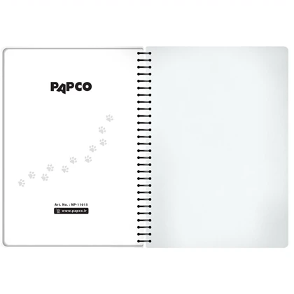 دفتر سیمی 100 برگ پاپکو Papco مدل NP-11015 بلک اند وایت یک خط سایز B5