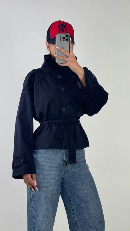 ترنچ کت کمر دار Bershka کد 600062