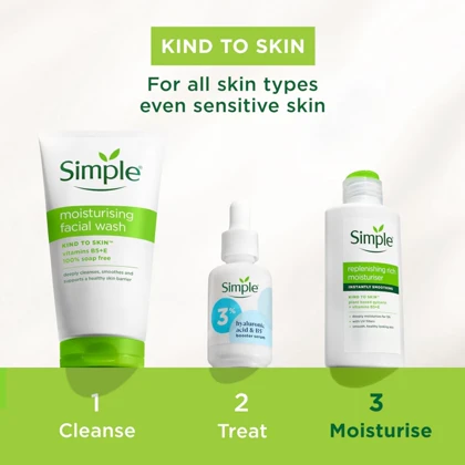 کرم مرطوب کننده و آبرسان سیمپل Simple مدل Replenishing Rich حجم 125ml