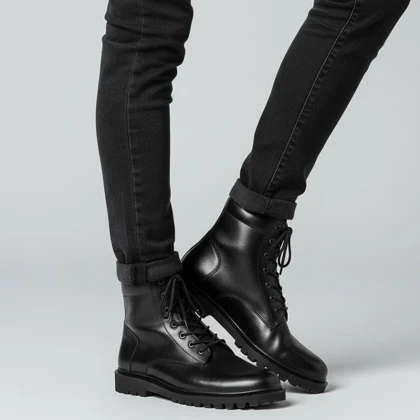 نیم بوت مردانه زیپی مدل Bershka -مشکی ویژه