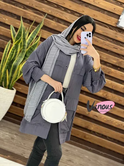 مانتو اطلسی جیب پاگون