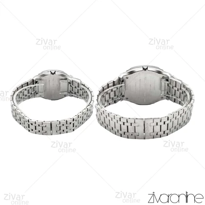 ست ساعت گوچی نقره ای صفحه سرمه ای 106050