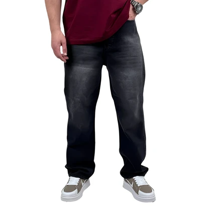 شلوار جین بگ مردانه مشکی زغالی کد 1