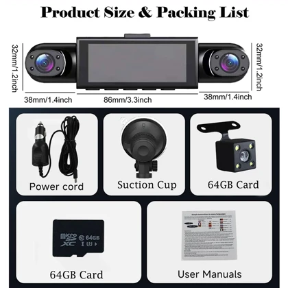 دوربین ثبت وقایع خودرو بلک باکس BLACK BOX چهار لنزه