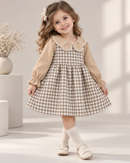 پیراهن عروسکی پیچازی ( 3 تا 7 سال ) کد 30781