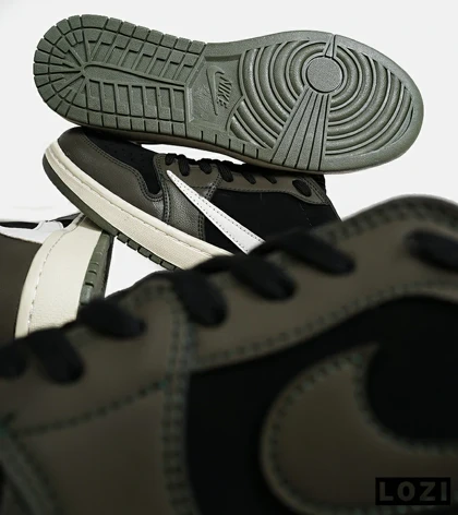 کفش کتانی مردانه مشکی سبز سفید NIKE travis scott