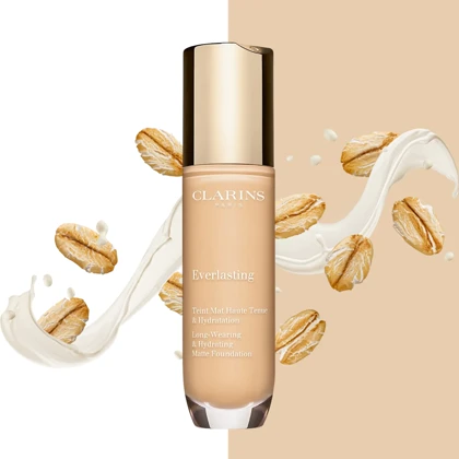 کرم پودر صورت کلارنس مدل Everlasting شماره 114N مناسب انواع پوست حجم 30 میلی‌لیتر