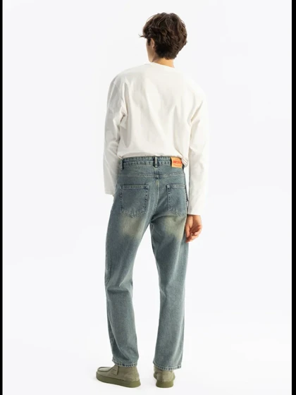 شلوار جین رگولار ( نیم بگ ) آبی روشن / برند جیستو Giesto ترکیه