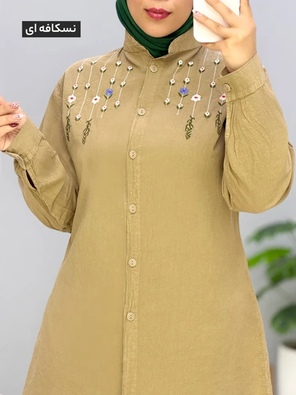 شومیز گلدوزی لینن ژیرو کد 20145787