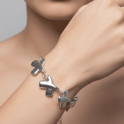 دستبند زنانه مدل آبکاری نقره