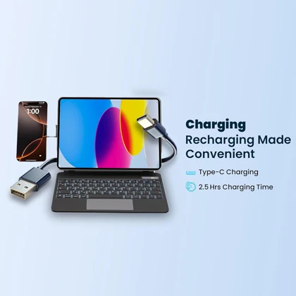 کیف کیبورد دار آیپد پرو 11 اینچ پاورولوژی مدل PWMK11BK با هولدر موبایل