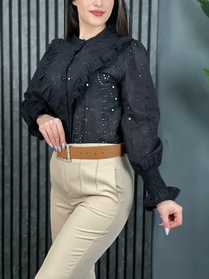 شومیز سوزن دوزی نسترن کد 1716