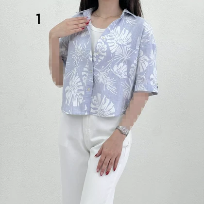 شومیز زنانه آستین کوتاه میکس