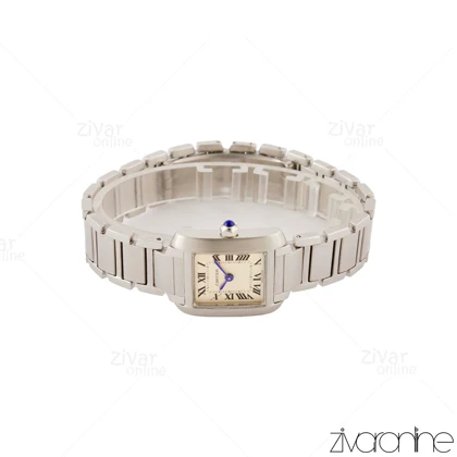 ساعت کارتیه زنانه مدل Tank سیلور عقربه آبی سایز کوچک 105442