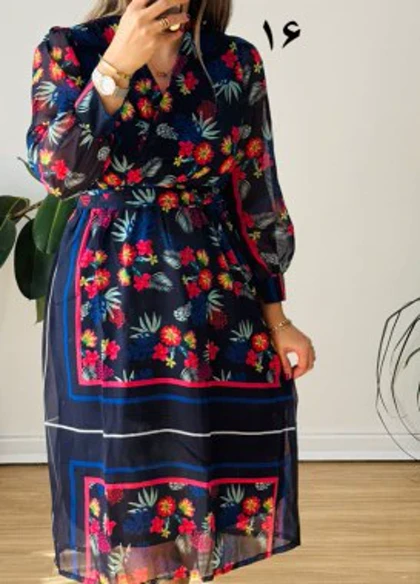 پیراهن حریر سرمه سری 20