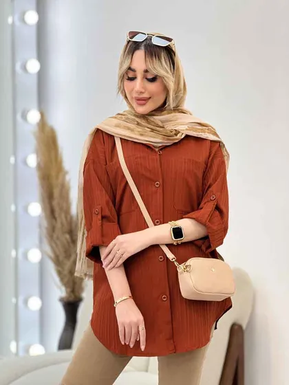 شومیز کراش آستین بند دار