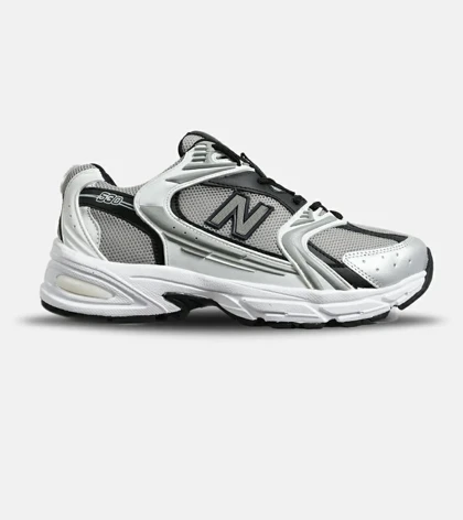 کفش کتانی مردانه و زنانه سفید طوسی مشکی NEW BALANCE 530