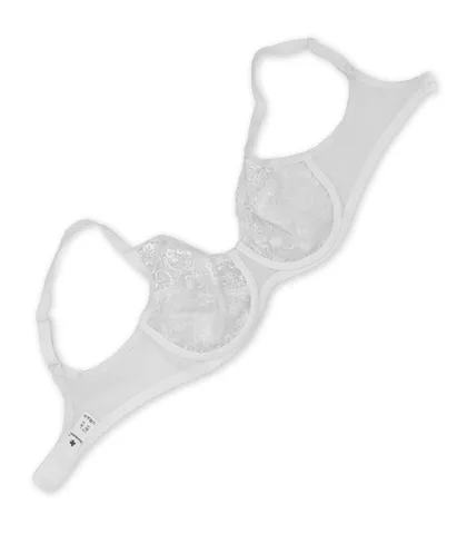 سوتین دانتل استرچ فنردار Shanderman شاندرمن کد 2260 طرح Lonisa-W سفید