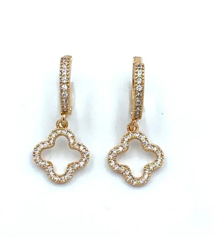 گوشواره ون کلیف نگین‌دار ساده