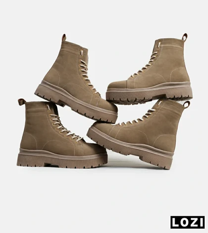 بوت مردانه کرم قهوه ای BERSHKA