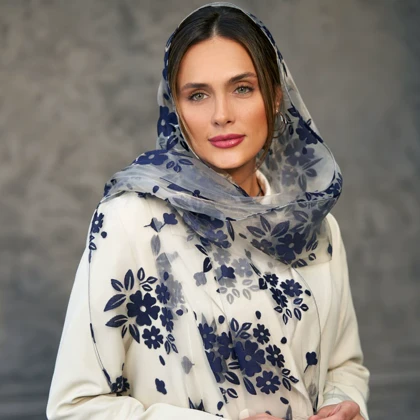 شال ویسکوز دووره گل ریز 20589