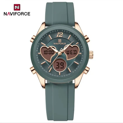 ساعت مچی اورجینال نیوی فورس NF5045 سبز آبی قلبی مدل w-10340