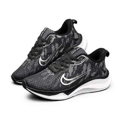 کفش کتانی مردانه و بزرگ پا نایکی رانینگ مشکی ماورایی Nike