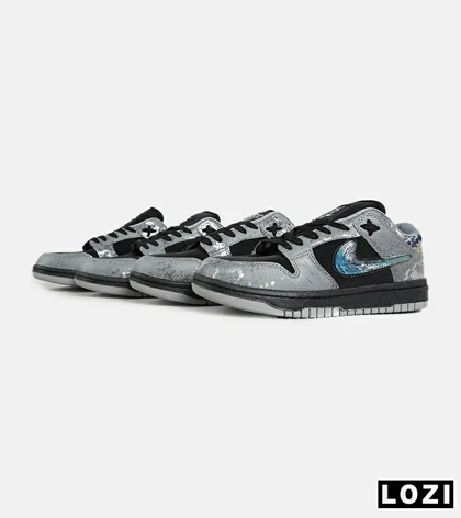 کفش کتانی مردانه و زنانه مشکی آبی نایک NIKE dunk low steam puppet