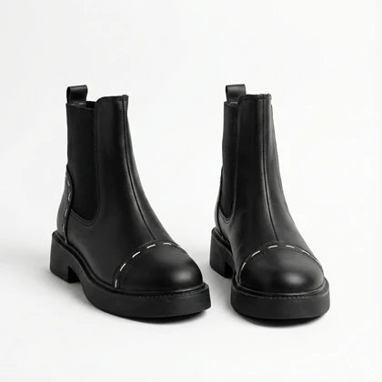 نیم بوت بغل دوخت مشکی کد 294978