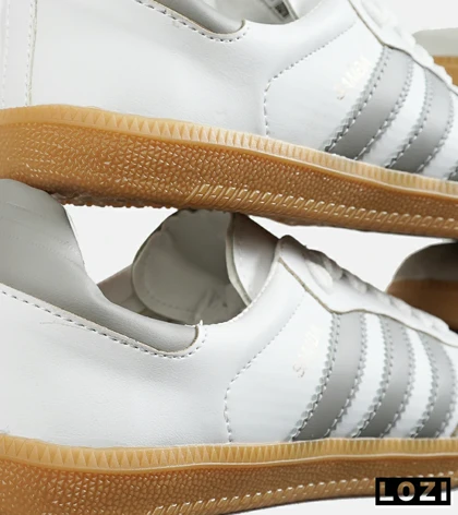 کفش کتانی مردانه و زنانه سفید طوسی کرم ADIDAS Samba