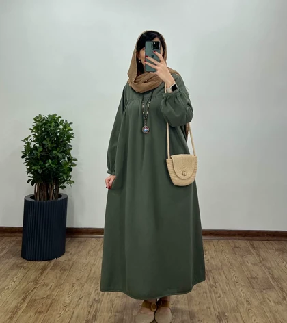 مانتو عبایی بلند کتان پنبه