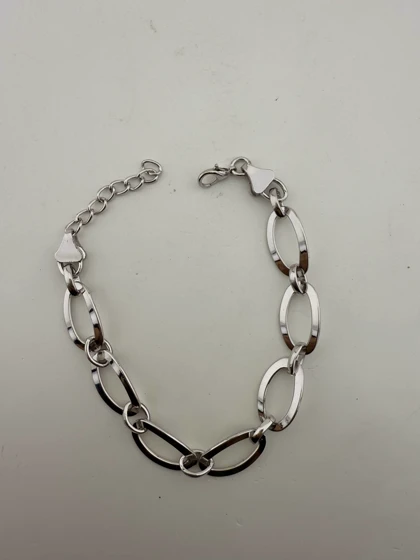 دستبند زنجیری طلایی بیضی بزرگ