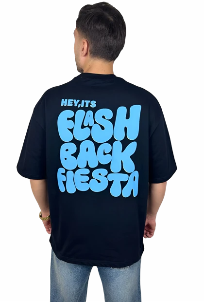 تیشرت آستین کوتاه مردانه مشکی با چاپ پفکی