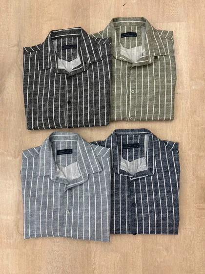 پیراهن آستین بلند راه راه دنیم 2637