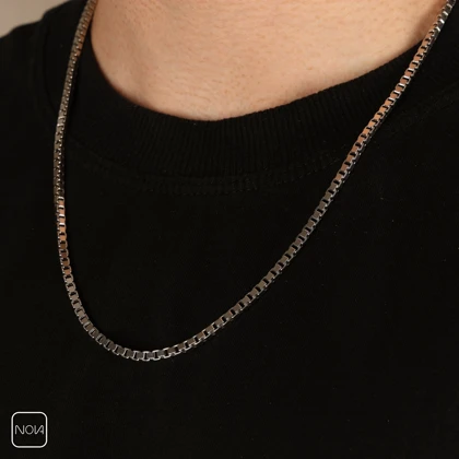 گردنبند نقره مردانه ونیزی کد 0251218