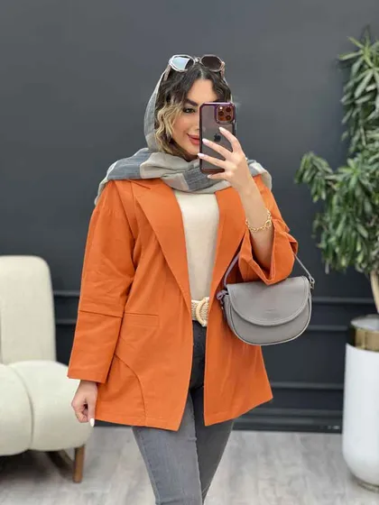 مانتو برش هلالی دو جیب نما