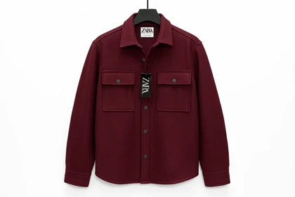 جکت فوتر زرشکی اناری گرماژ بالا اولد مانی باکسی