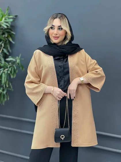 مانتو جلو باز نگین‌دار