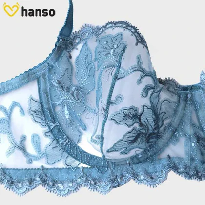 ست شورت و سوتین فنردار توری ژینا Jina آبی