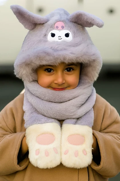 کلاه و شالگردن دستکش ست بچگانه دخترانه و پسرانه