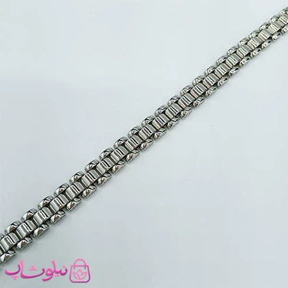 دستبند ژوپینگ زنانه طرح رولکس نقره ای کد 4391