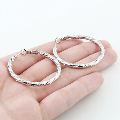 گوشواره زنانه مینمال حلقه‌ای پیچی