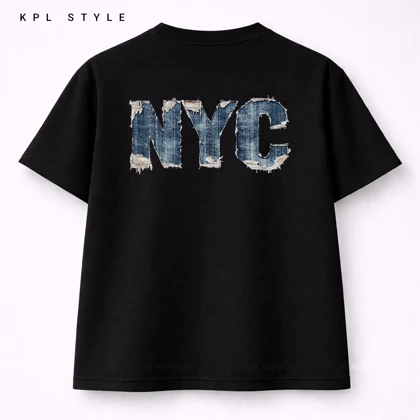 تیشرت باکسی NYC تمام پنبه کد 1206