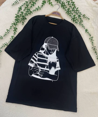 تیشرت لانگ طرح دار