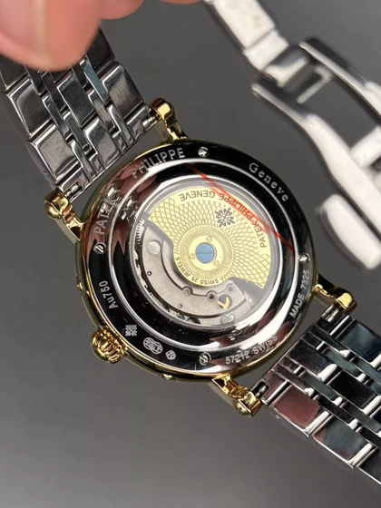 ساعت مچی پتک فیلیپ فول دیت سیلورطلایی صفحه سفید Patek Philippe