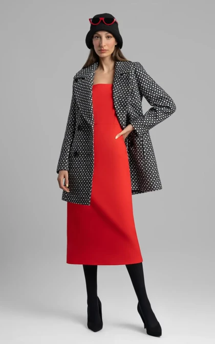 پالتو زنانه زمستانی چهارخونه NEVADO