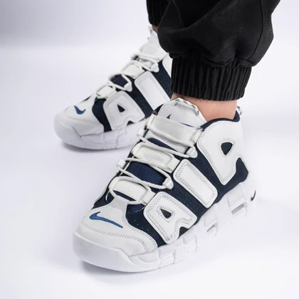 کفش و کتانی مردانه مدل ایر آپتمپو Nike air more Uptempo رنگ سرمه ای سفید