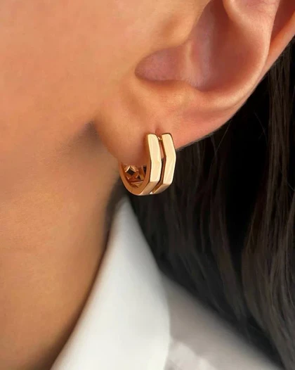 گوشواره دو لاین چند ضلعی ژوپینگ