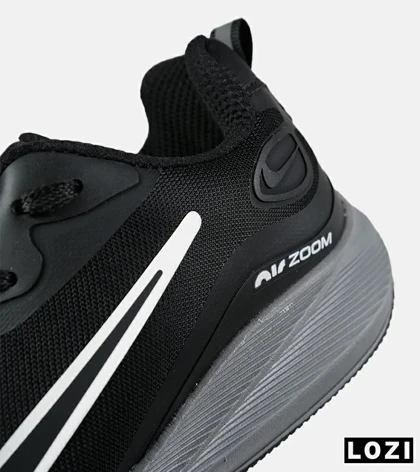 کفش کتانی مردانه و زنانه مشکی طوسی نایک NIKE air zoom مدل 7587